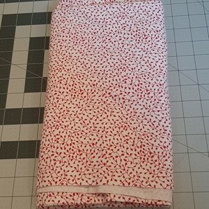 2 yards white with red leaves/ buds